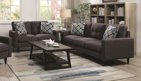 Coaster Watsonville Tufted Back Sofa Grey Model 552001