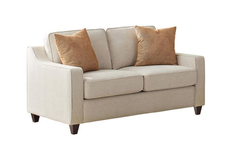 Coaster Christine Upholstered Cushion Back Loveseat Beige Model 552062