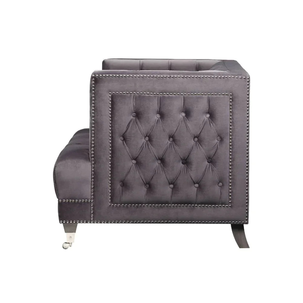 Hegio Gray Velvet Sofa Model 55265 By ACME Furniture