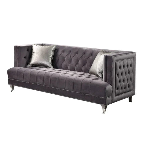 Hegio Gray Velvet Sofa Model 55265 By ACME Furniture