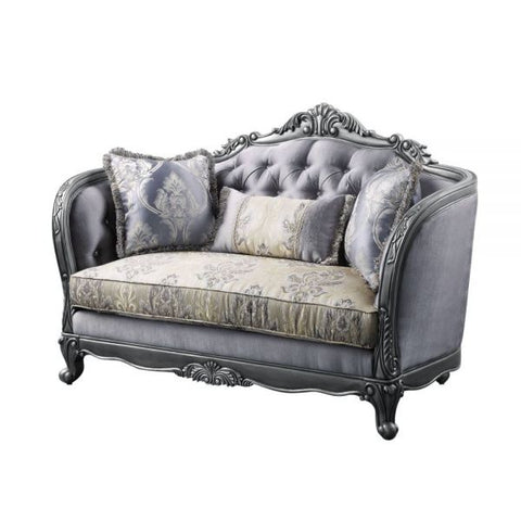 Ariadne Fabric & Platinum Loveseat Model 55346 By ACME Furniture