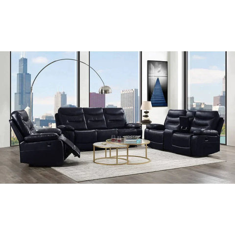 Aashi Navy Leather-Gel Match Sofa Model 55370 By ACME Furniture