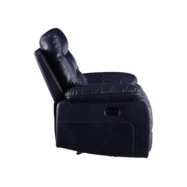 Aashi Navy Leather-Gel Match Loveseat Model 55371 By ACME Furniture