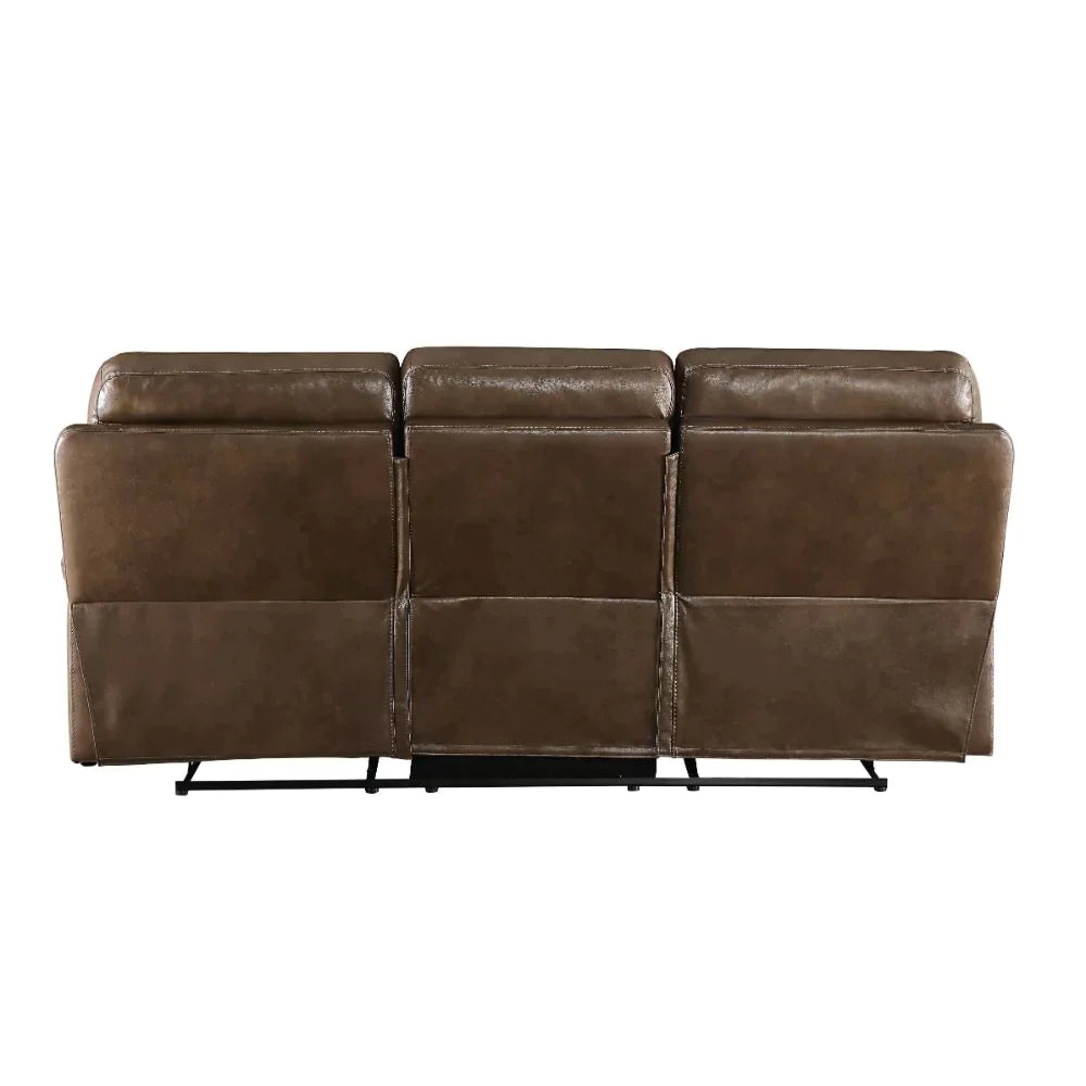 Aashi Brown Leather-Gel Match Loveseat Model 55421 By ACME Furniture