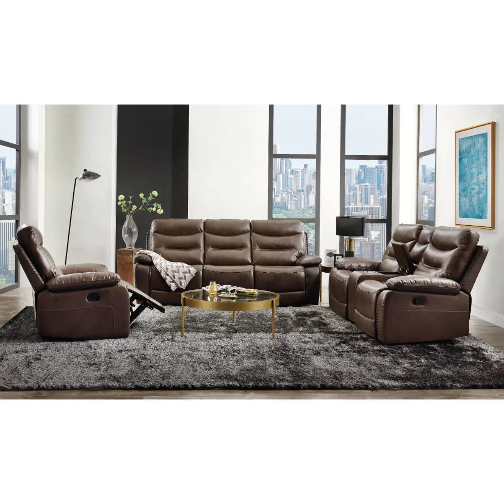 Aashi Brown Leather-Gel Match Sofa Model 55420 By ACME Furniture