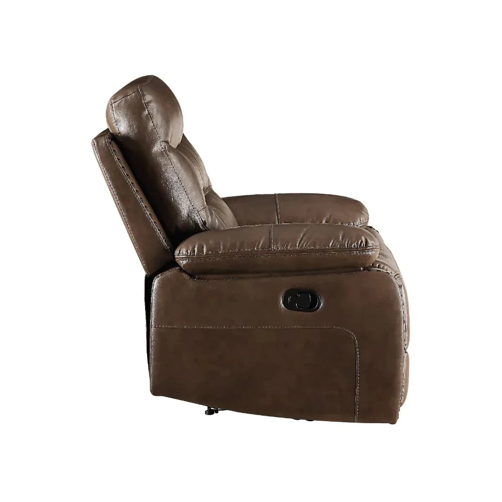 Aashi Brown Leather-Gel Match Recliner Model 55422 By ACME Furniture