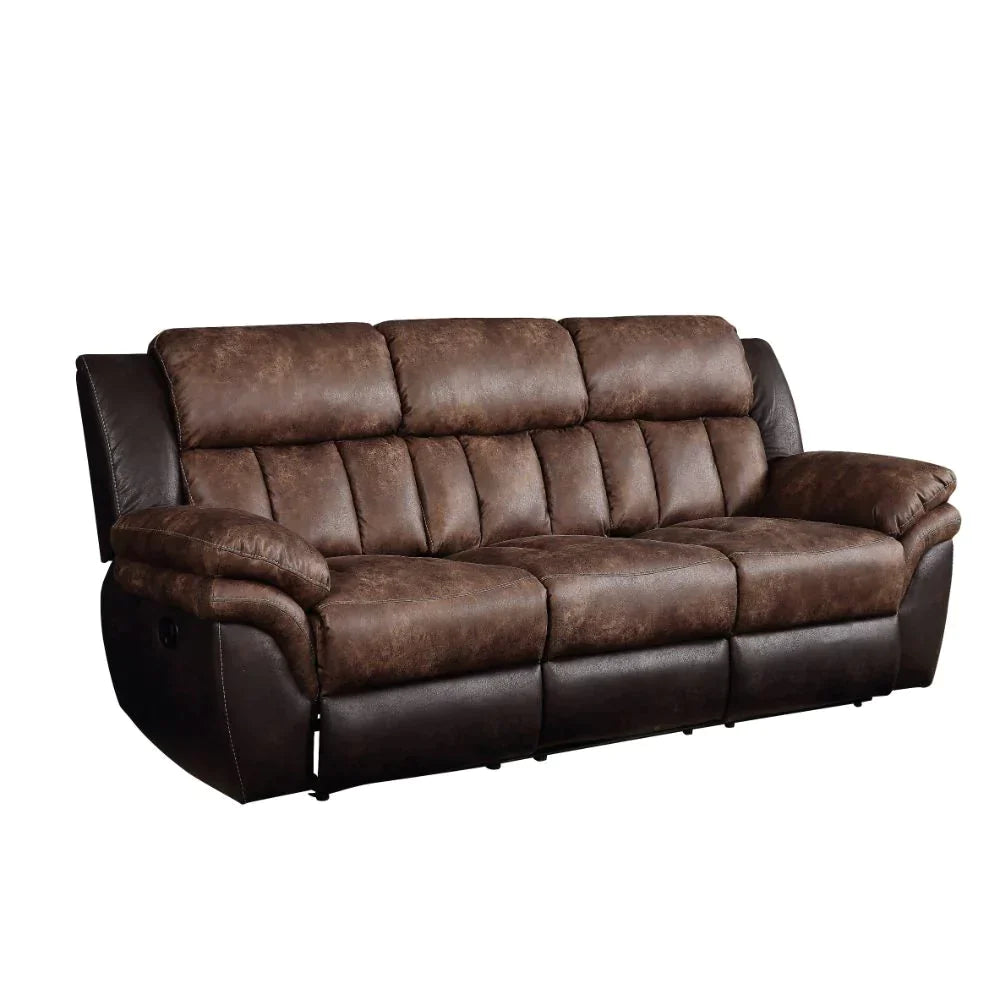 Jaylen Toffee & Espresso Polished Microfiber Sofa Model 55425 By ACME Furniture