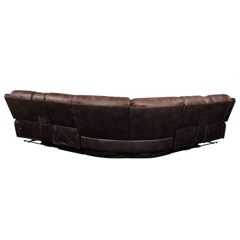 ACME Jaylen Toffee & Espresso Polished Microfiber Jaylen Sectional Sofa Model 55430