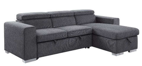 ACME Natalie Gray Chenille Natalie Sectional Sofa Model 55530