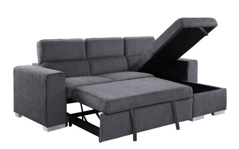 ACME Natalie Gray Chenille Natalie Sectional Sofa Model 55530