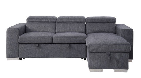 ACME Natalie Gray Chenille Natalie Sectional Sofa Model 55530