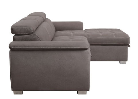 ACME Haruko Light Brown Fabric Haruko Sectional Sofa Model 55535