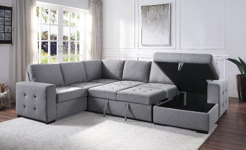 ACME Nardo Gray Fabric Nardo Sectional Sofa Model 55545