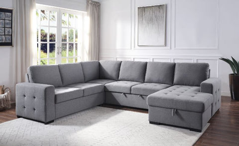 ACME Nardo Gray Fabric Nardo Sectional Sofa Model 55545