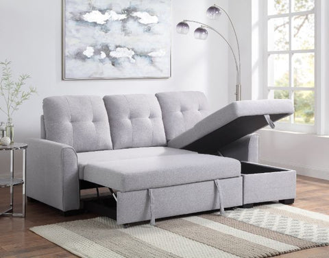 ACME Amboise Light Gray Fabric Amboise Sectional Sofa Model 55550