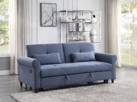Nichelle Blue Fabric Futon Model 55565 By ACME Furniture