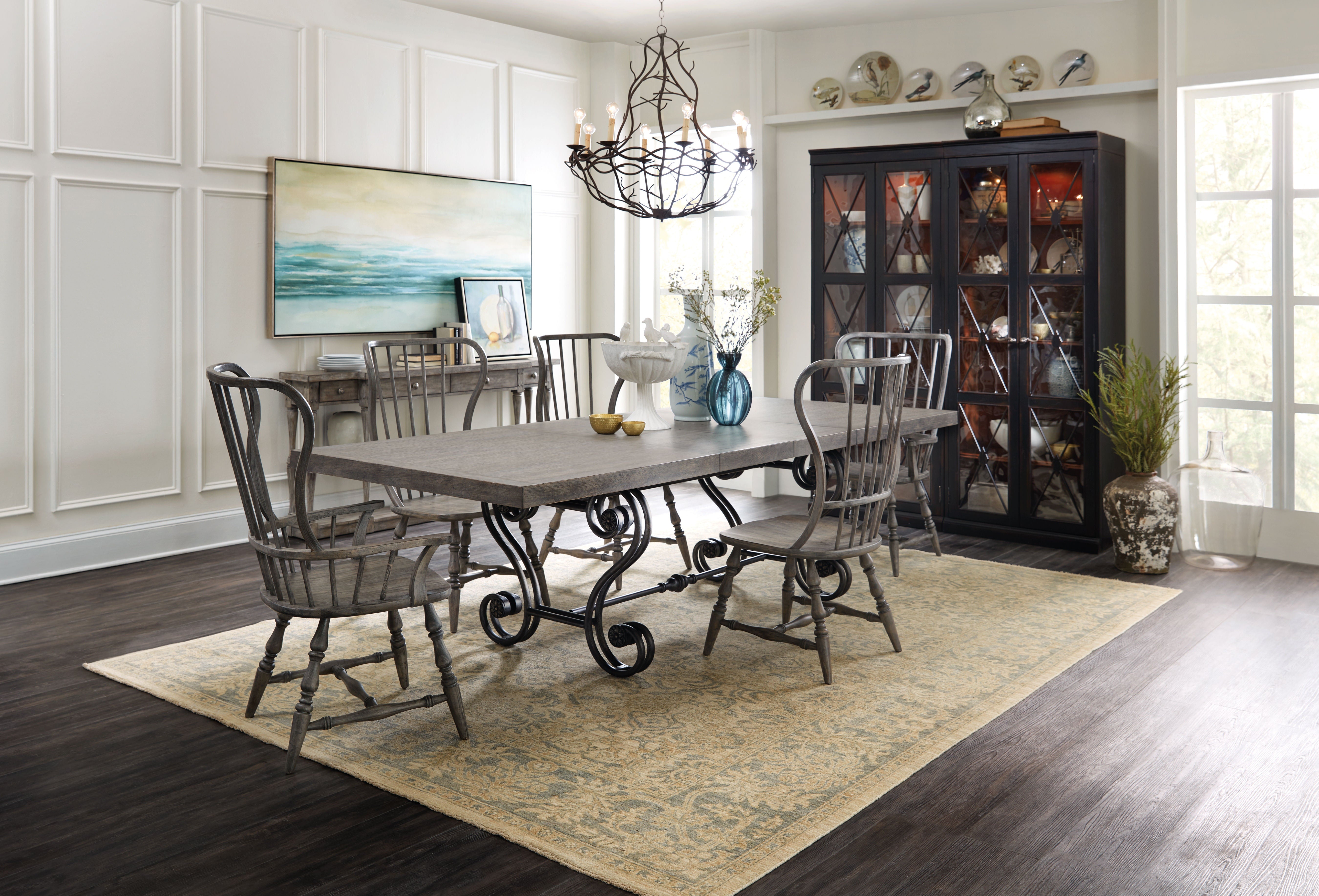 Hooker Furniture Living Room Sanctuary Two-Door Thin Display Cabinet - Ebony