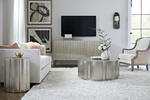 Hooker Furniture Home Entertainment German Silver Entertainment Console