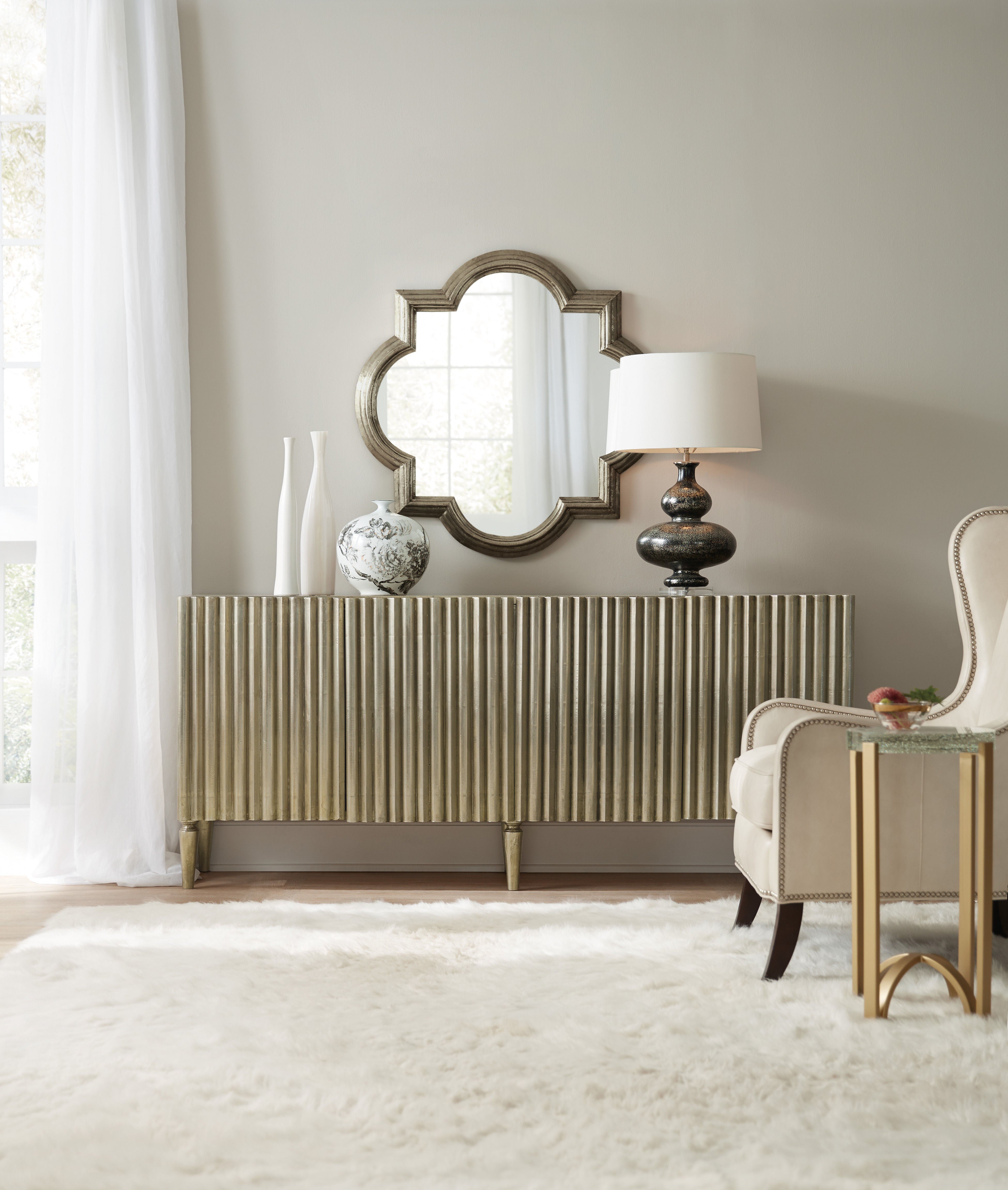 Hooker Furniture Living Room German Silver Console