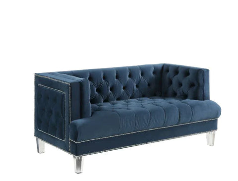 Ansario Blue Velvet Loveseat Model 56456 By ACME Furniture