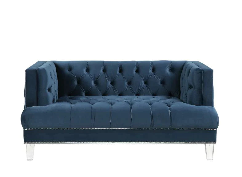 Ansario Blue Velvet Loveseat Model 56456 By ACME Furniture
