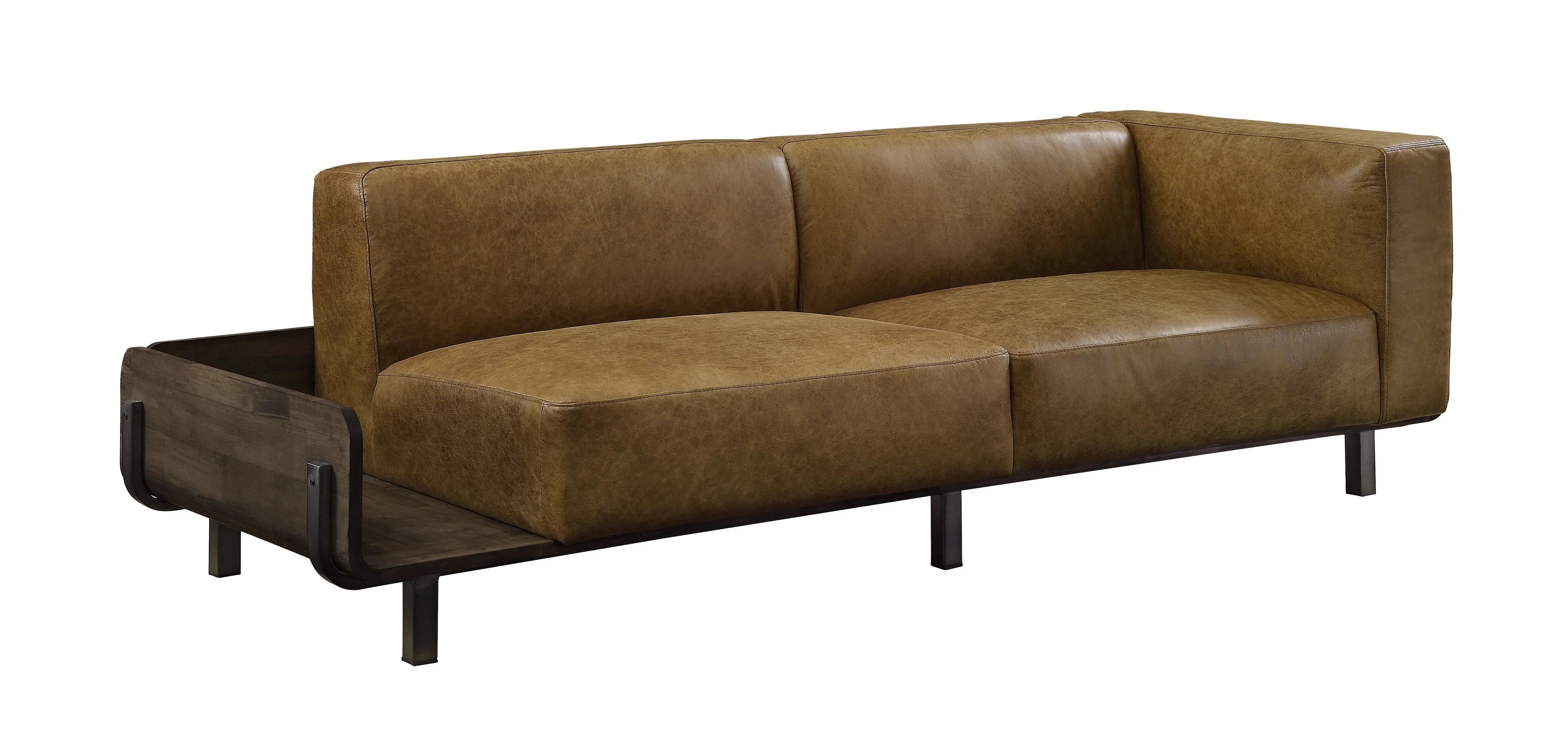 Blanca Chestnut Top Grain Leather & Rustic Oak Sofa Model 56500 By ACME Furniture