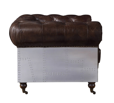 Aberdeen Vintage Brown Top Grain Leather Loveseat Model 56591 By ACME Furniture