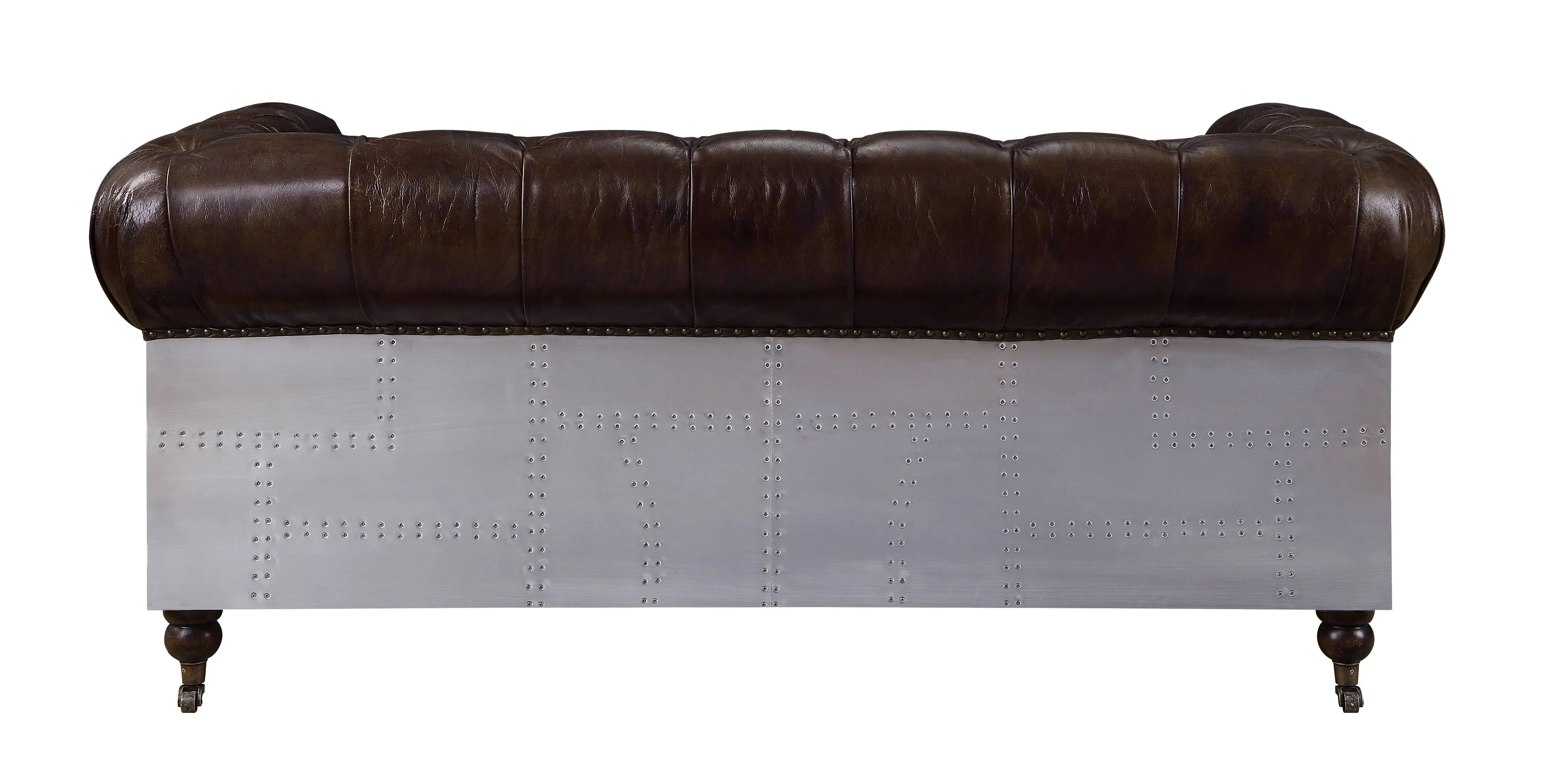 Aberdeen Vintage Brown Top Grain Leather Loveseat Model 56591 By ACME Furniture