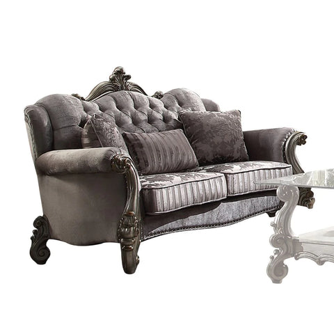 Versailles Velvet & Antique Platinum Loveseat Model 56841 By ACME Furniture