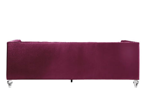 ACME Heibero Burgundy Velvet Heibero Sofa Model 56895