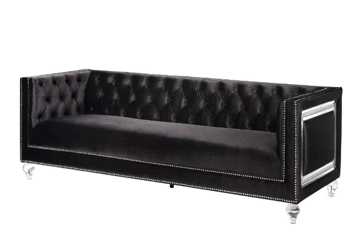 Heibero Black Velvet Sofa Model 56995 By ACME Furniture