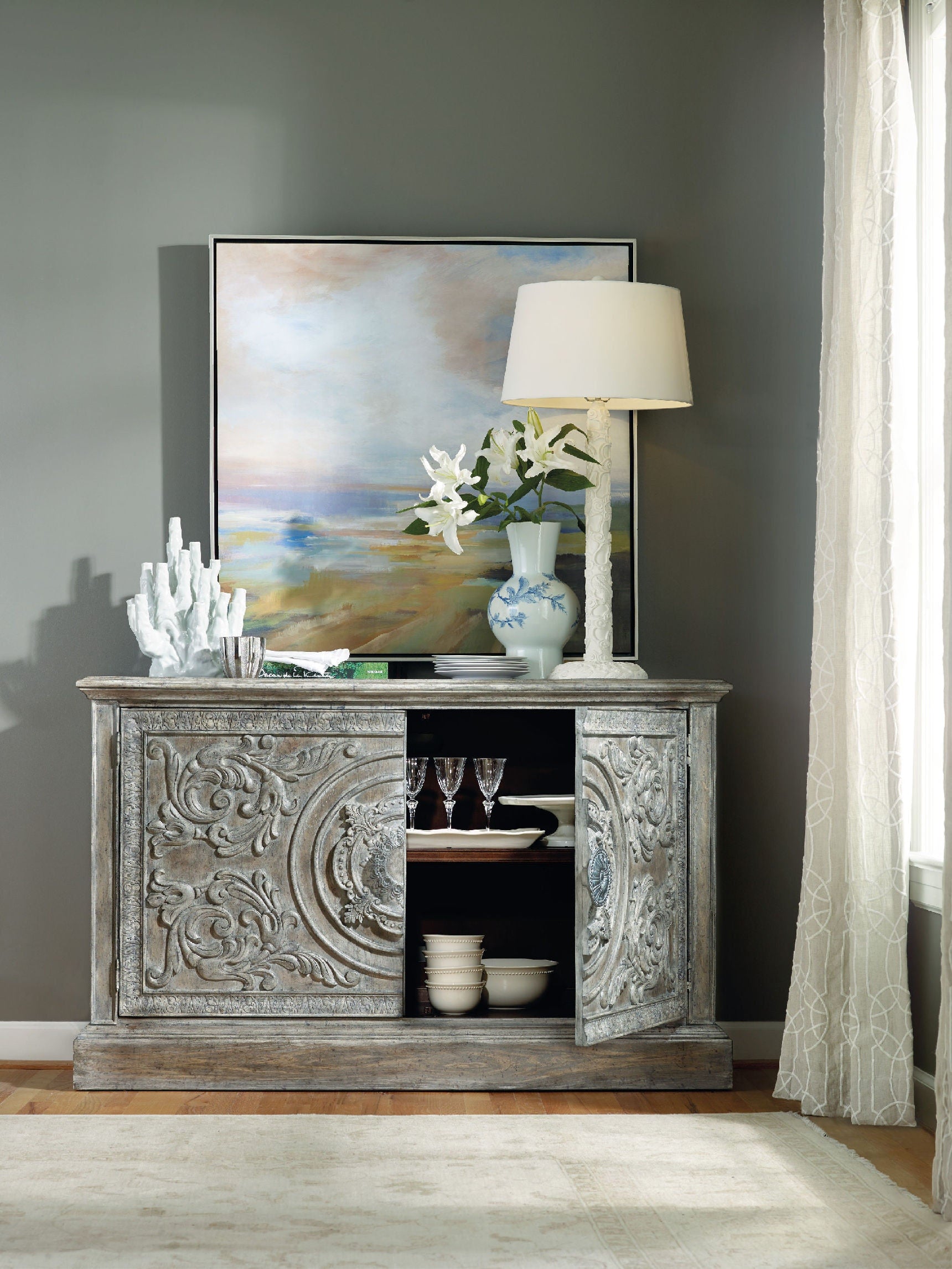 Hooker Furniture Living Room Melange Two-Door Accent Console