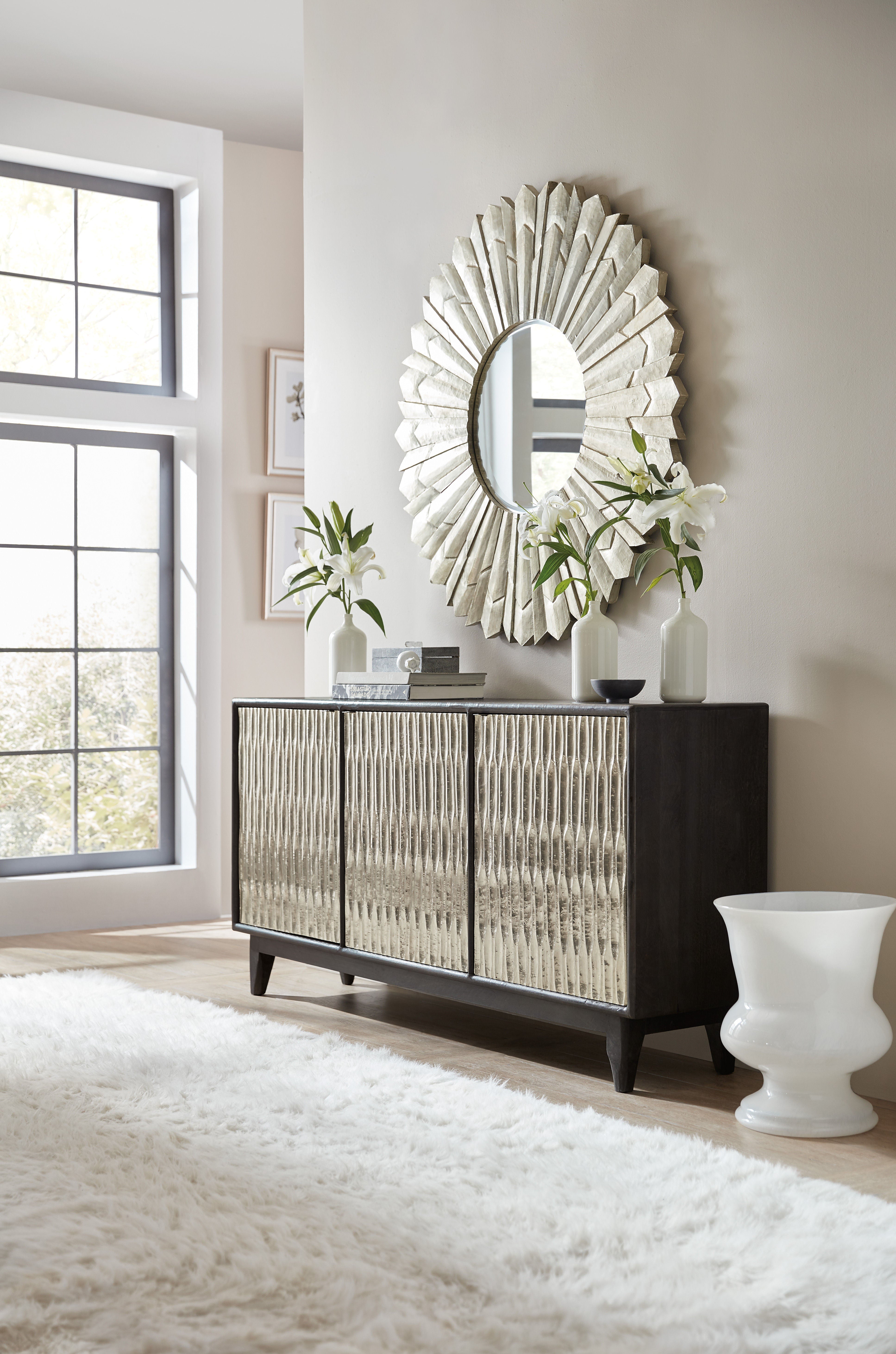 Hooker Furniture Living Room Shimmer Three-Door Credenza