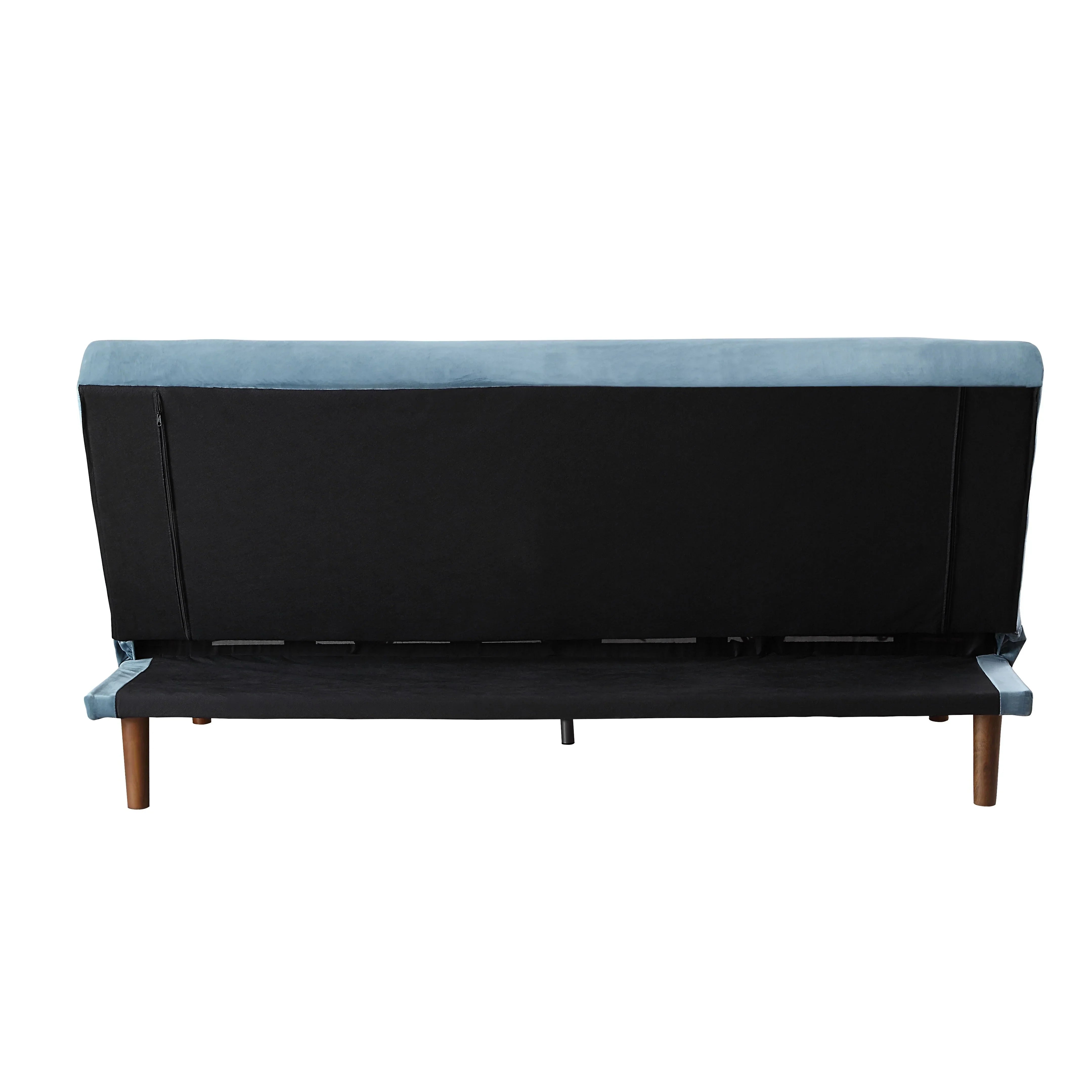 Yolandi Teal Velvet & Dark Walnut Finish Futon Model 57202 By ACME Furniture