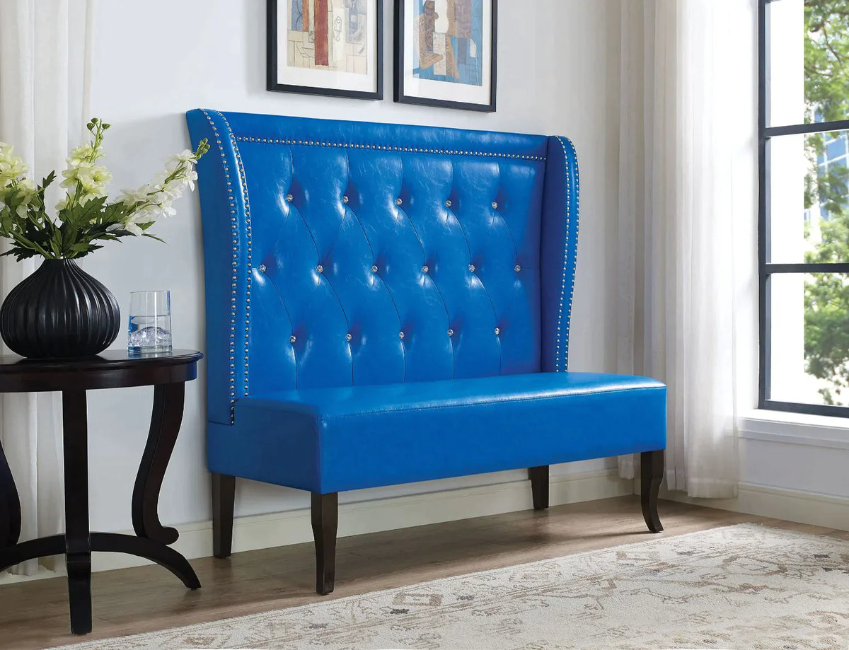 Oliana Blue PU Settee Model 57268 By ACME Furniture