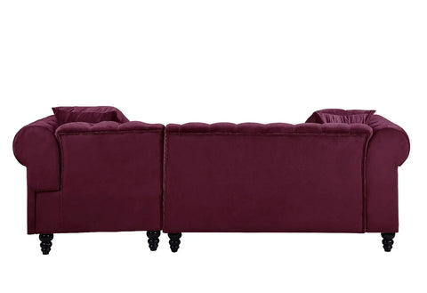 Adnelis Red Velvet Sectional Sofa Model 57315 By ACME Furniture
