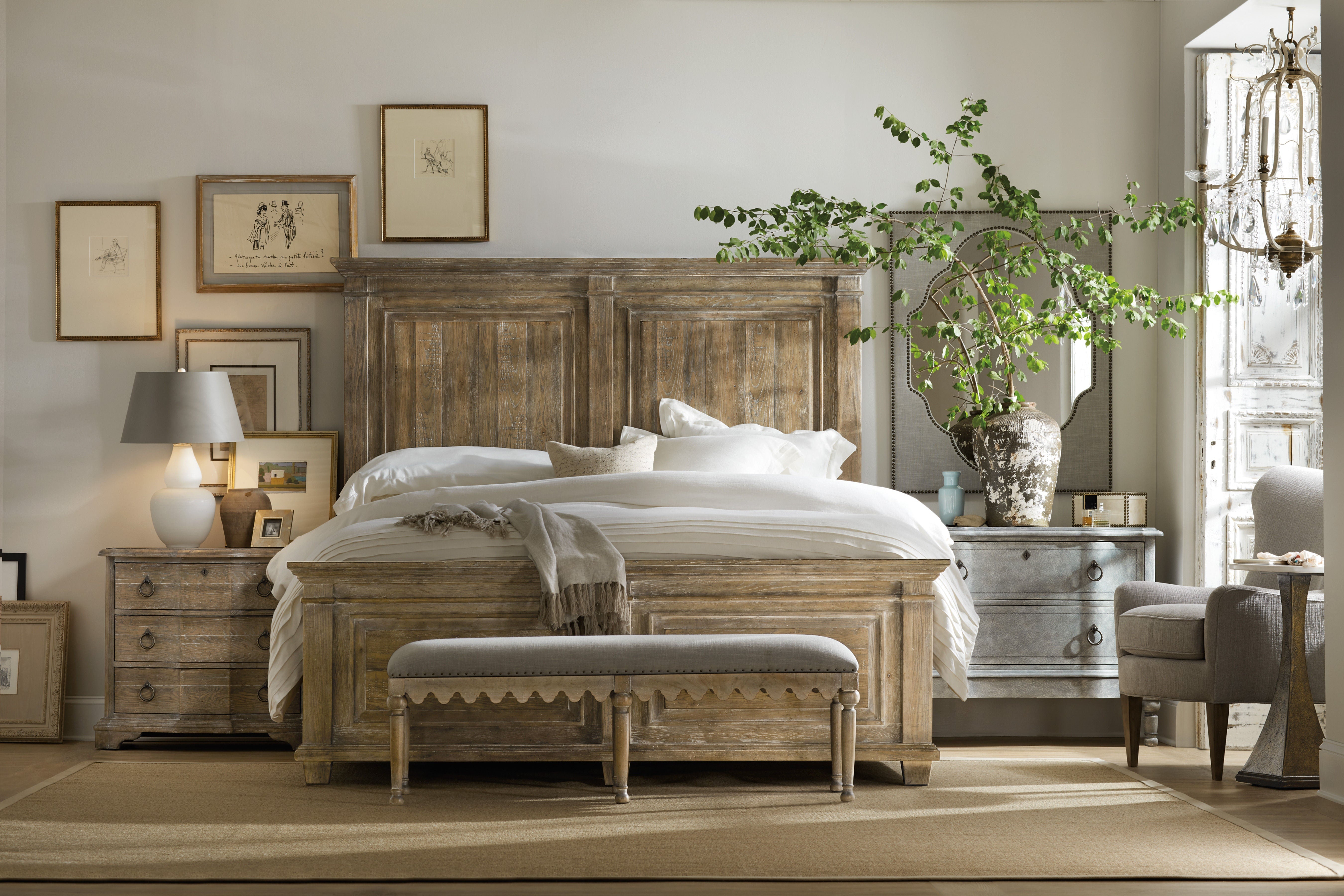 Hooker Furniture Bedroom Boheme Madera Bed Bench