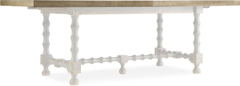 Hooker Furniture Casual Dining Ciao Bella 84in Trestle Table w/ 2-18in Leaves-Natural/Gray