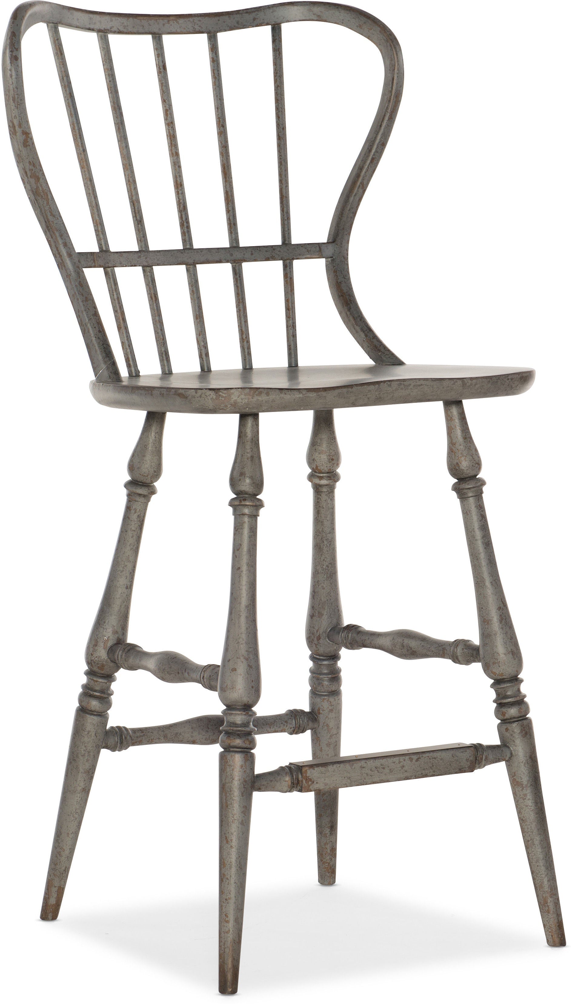 Hooker Furniture Casual Dining Ciao Bella Spindle Back Bar Stool-Speckled Gray