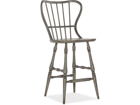 Hooker Furniture Casual Dining Ciao Bella Spindle Back Bar Stool-Speckled Gray