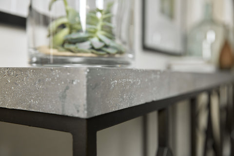 Hooker Furniture Living Room Ciao Bella Metal and Faux Concrete Console Table