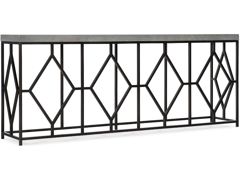 Hooker Furniture Living Room Ciao Bella Metal and Faux Concrete Console Table