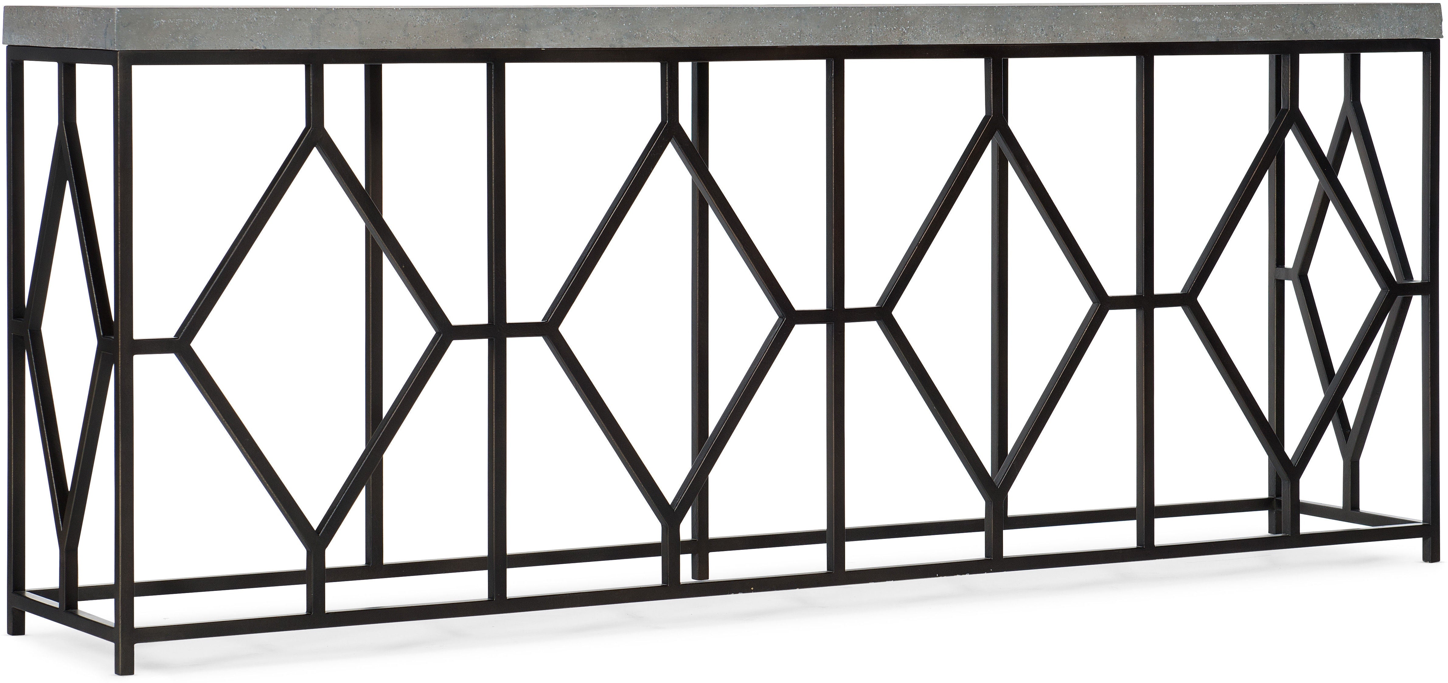 Hooker Furniture Living Room Ciao Bella Metal and Faux Concrete Console Table