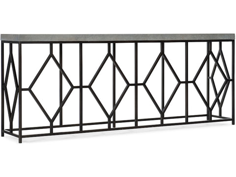 Hooker Furniture Living Room Ciao Bella Metal and Faux Concrete Console Table
