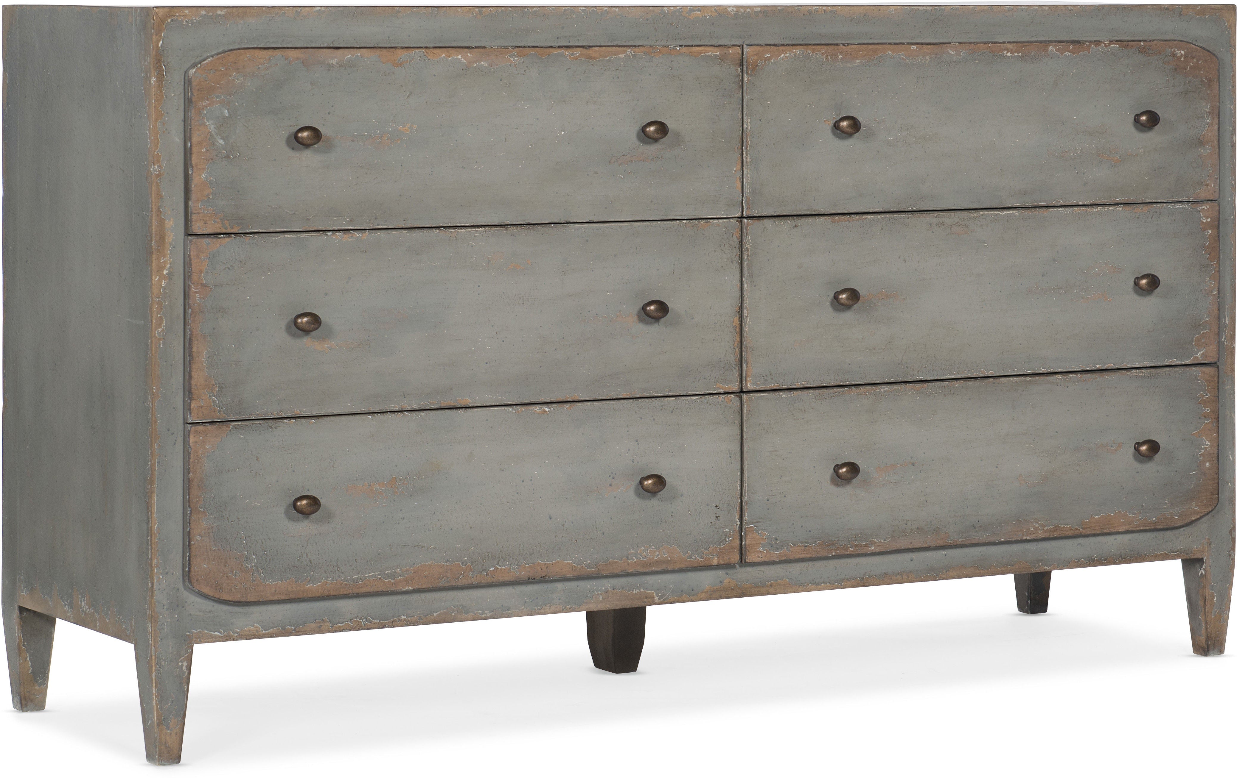 Hooker Furniture Bedroom Ciao Bella Six-Drawer Dresser- Speckled Gray