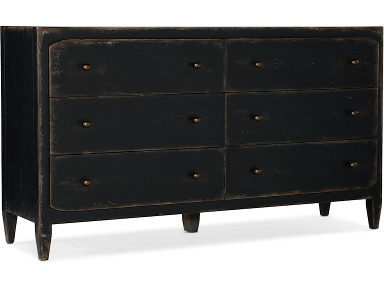 Hooker Furniture Bedroom Ciao Bella Six-Drawer Dresser- Black