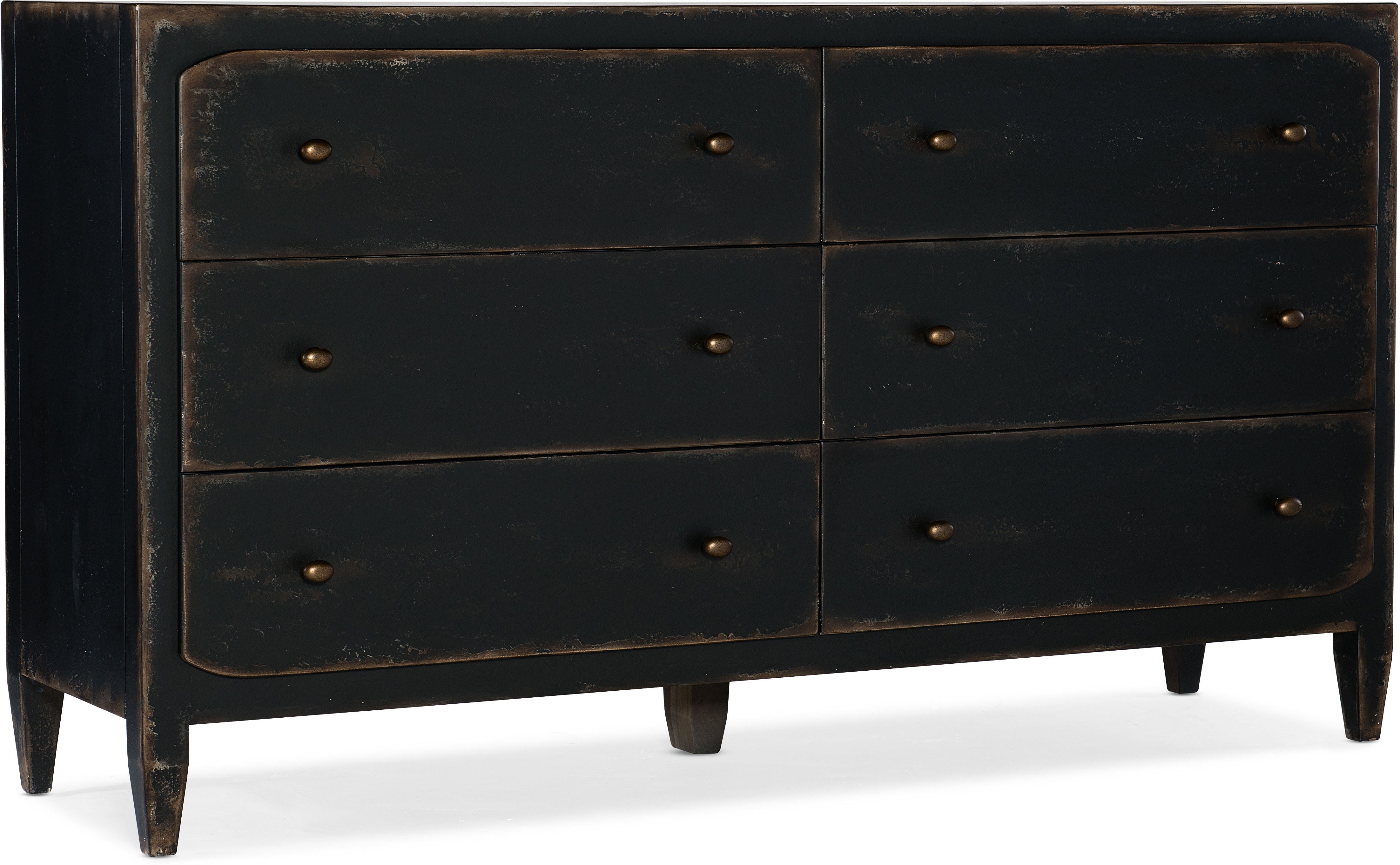 Hooker Furniture Bedroom Ciao Bella Six-Drawer Dresser- Black
