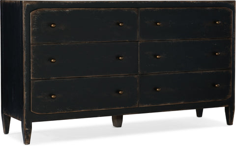 Hooker Furniture Bedroom Ciao Bella Six-Drawer Dresser- Black