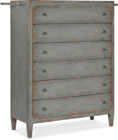 Hooker Furniture Bedroom Ciao Bella Six-Drawer Chest- Speckled Gray