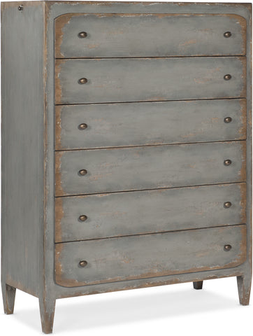Hooker Furniture Bedroom Ciao Bella Six-Drawer Chest- Speckled Gray